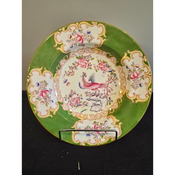 Minton Green Cockatrice Rimmed Soup – Bone China England 1912-1950 – Mult Avail - Picture 1 of 10